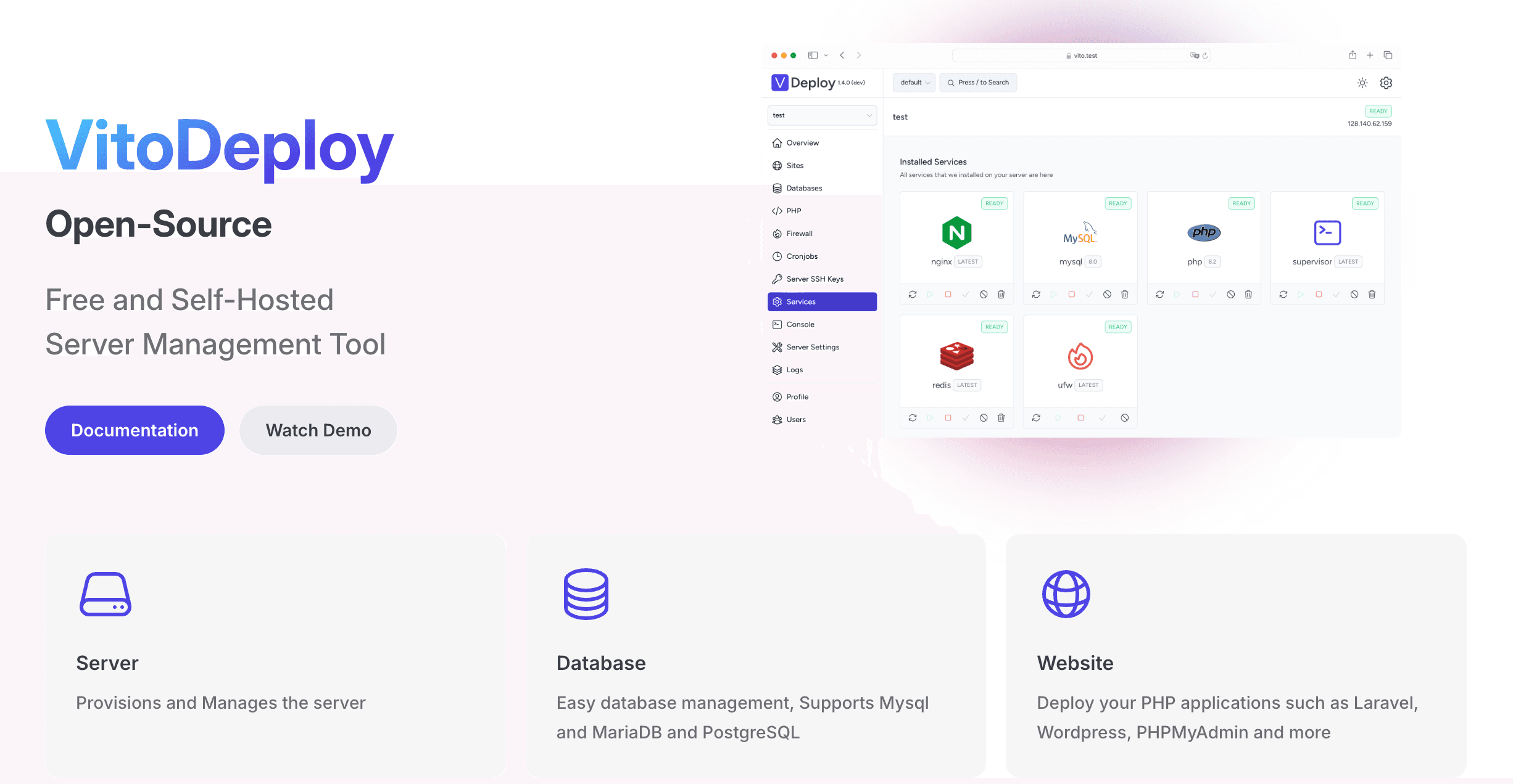 VitoDeploy: Free Laravel-Based Deployment and Server Management Tool