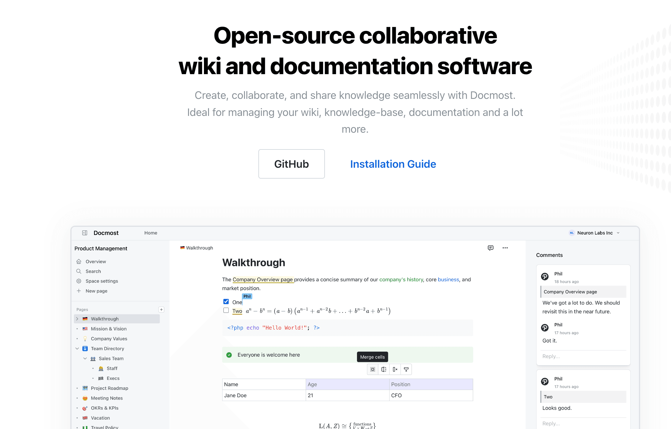 Docmost: Free Open Source Alternative to Notion